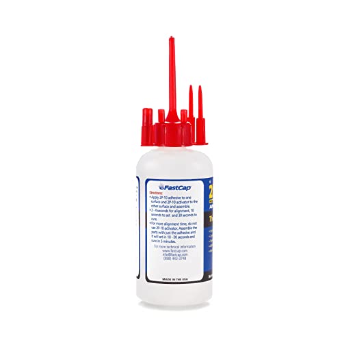 FastCap 2P-10 - Thick – High Performance Heavy-Duty Super Glue - CA (Cyanoacrylate Adhesive) -10 oz/283g. Perfect Gap Filling Projects. 2-Part Adhesive. Activator Sold Separately (1-Bottle)