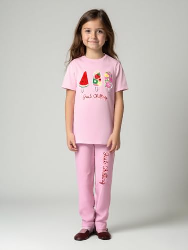 Image of NammaBaby Girl's Soft Cotton Night Suit (Printed T-Shirt & Pant Set /Girls Night Dress /Nightwear) Pack of 1