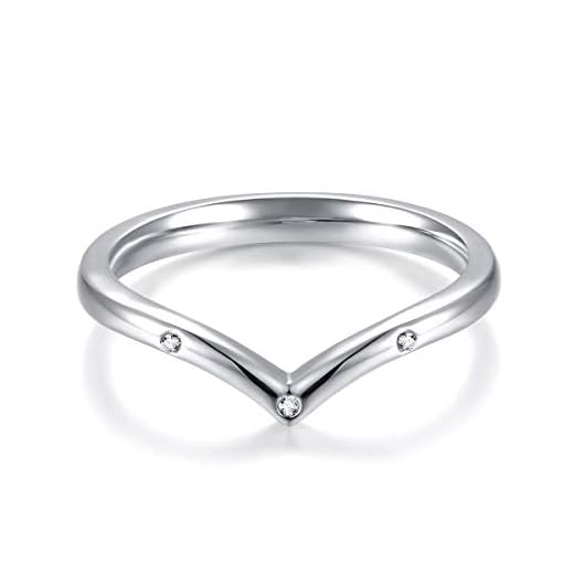 Qings kvinna tummen stapelringar – V tummen ring 925 sterling silver chevron bröllop bandring, prinsessa önskelben ring bröllop förlovning smycke gåva för kvinna flickor, tro hopp kärlek silver rigb e sterlingsilver, J 1/2, cod. EMM-SR01-5