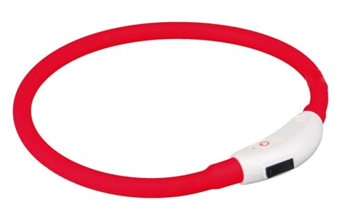 Trixie Flash Leuchtring USB Rot M-L