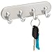 iDesign York BPA-Free Plastic Magnetic 4-Hook Key Rack - 1.2