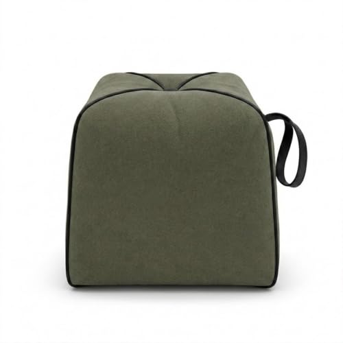Image of CASASTYLE Signature Velure Suri Accent Pouf | Boston Fabric | 40D High-Density Foam | (Ocean Green) | Footrest, Vanity Ottoman & Accent Seat for Home, Office, & Hotel