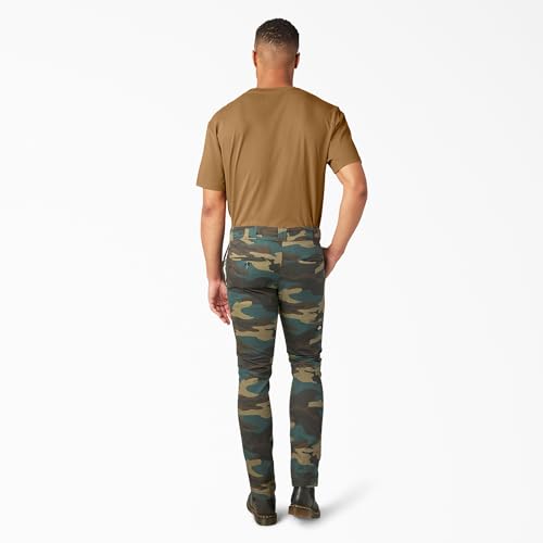 Dickies Skinny Fit Work Pants, Hunter Green CAMO, 32 30 - image 5