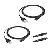 Arkare USB Cable Charger Cord for Skull Shaver Pitbull Silver PRO 5V Charger Cord Replacement for Skull Shaver Pitbull Gold PRO,Skull Shaver Palm,Skull Shaver Pitbull Platinum PRO 2 Pack Cable/Brush