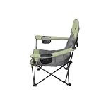 Quilted Double Camping Chair and Single Camping Chair with Padded Seat and Back for Camping/Hiking/Backpacking – Available in Low and Standard Heights (Low Chair (Gray/Asparagus)) - Image 6