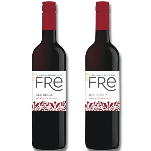 Sutter Home Fre Red Blend Non-Alcoholic Red Wine Experience Bundle with Phone Grip, Seasonal Wine Pairings & Recipes, 750ML btls, 2-Pack
