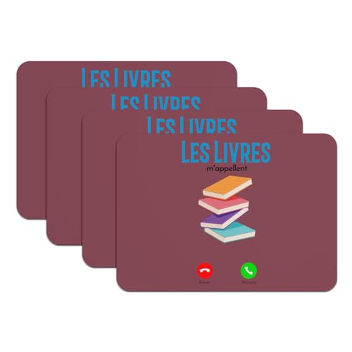 Set de table rouge antidérapant grand format pour coin lecture confortable