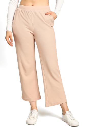 Image of Alan Jones Clothing Women's Straight Fit Mid Rise Solid Stretch Waffle Straight Pants