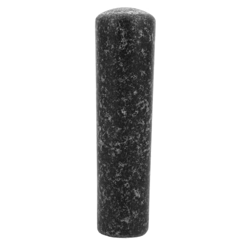 Mortero de piedra natural de 15 cm OUNONA mazo manual sólido para moler especias en grano