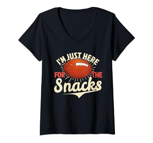 Mujer Solo estoy aquí por el divertido dicho de la Snacks Football League Camiseta Cuello V
