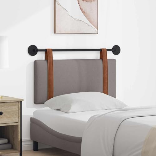 sephironlbb Testiera sospesa color tortora anticata in poliuretano, imbottita con telaio in legno e metallo, 90 x 55 x 5 cm, montaggio a parete, per camera da letto, letto matrimoniale, schienale