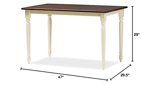 Baxton Studio Napoleon French Country Cottage Buttermilk And Cherry Brown Finishing Wood Dining Table #TOP3