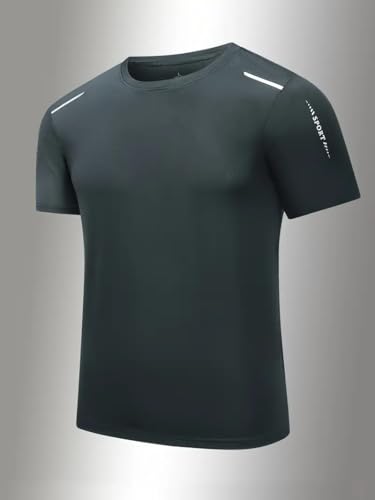 Quick Dry Ice Silk Athletic T-Shirts for Men, Athletic Short Sleeve Moisture Wicking Tee for Running,Training （1 Piece）2