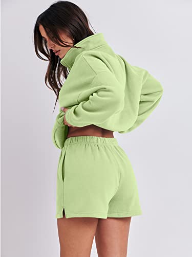 Anrabess Women's Oversized 2 Piece Lounge Sets Fall Outfits 2023 Long Sleeve Cozy Casual Pajamas Shorts Sweatsuit Matching Set Ci775-Bohelv-Xl #TOP3