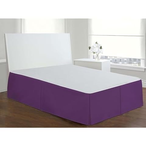 HIGH LANE BEDDING Purple Box Pleat Bed Skirt Cover