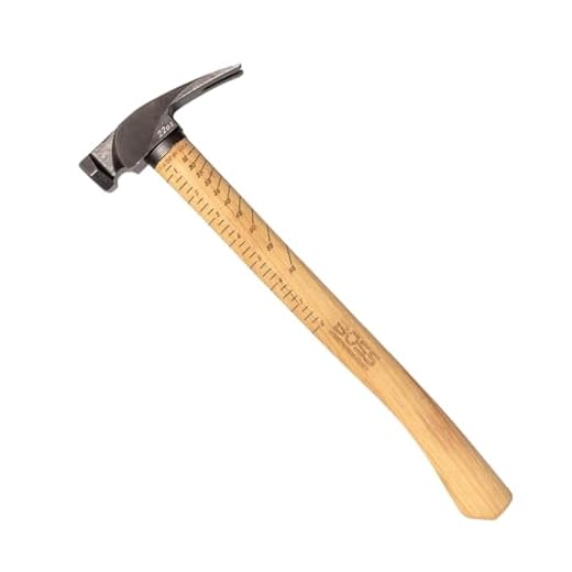Boss Hammer Premium 4340 Steel Rip Claw Hammer with Tough Tennessee Hickory Handle - 22 oz, Cerakote, Rip Claw Design, Milled Faced - BH22STHI18M