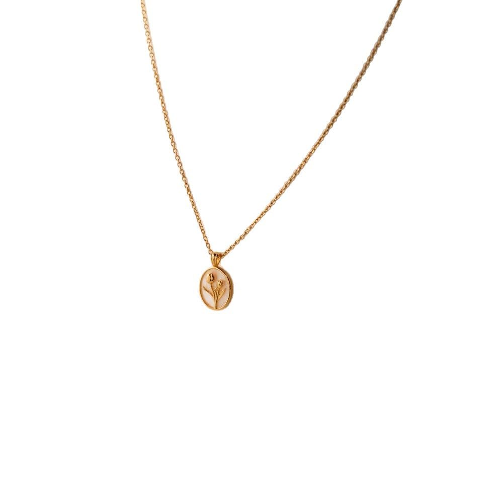 Image of 18k Gold Plated Vintage Dainty Pink Gemstone Bow Pendant Necklace Women Court Style Oval Cut Zircon Necklace