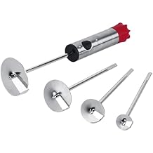 PONDON 5 Pcs Veggie Corer Kit with Stainless Steel Drills and Ergonomic Handle, Perfect for Preparing Zucchini, Potatoes, and Fruits
