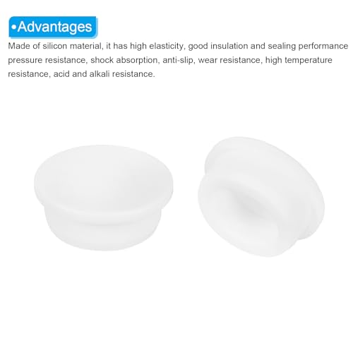 Image of MECCANIXITY 18Pcs T-Shaped Silicone Plugs 34.8mm 1-3 /8 Inch Dia Snap in Plug Hole Seal Cover Round Rubber Stopper for Kitchen Rubber Bulkheads Waterproof Sealing Plugs White