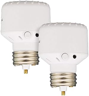 Westek Light Sensor Socket Control for Outdoor and Indoor Lighting, 2 Pack (SLC6CBC-4) – Auto Dusk to Dawn Settings, Ideal for Porch Lights and Floodlights – Added Security for Vacant Properties