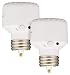 Westek Programmable Light Control for Indoor/Outdoor Lighting, 2 Pack - Automatically Control Inside and Outside Lights, Dusk to Dawn/Customized Timer Settings - 100 Watt LED/Incandescent Bulbs