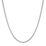 HZMAN 5 mm kubanische Kette für Männer Edelstahl Herren Silber Kette Diamantschliff Hip Hop Link Ketten Halskette 16-30 Zoll (22in)