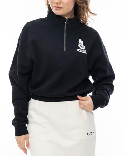 (ルーカ)RVCA 2024 レディース JUST FLOATIN HALF ZI パーカー BLK 【2024年秋冬モデル】 BLK M
