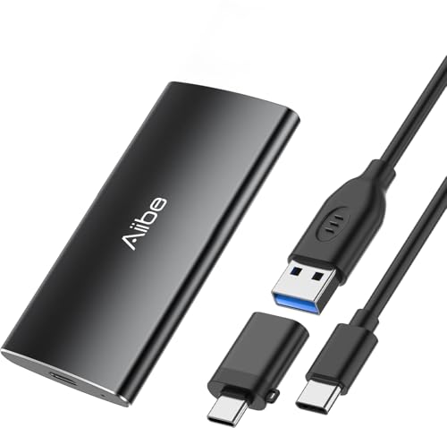 Image of Aiibe 256GB External SSD External Hard Drive 256GB USB C Portable SSD, Up to 500MB /s, USB 3.1, External Solid State Drive for Laptop, Mac, PS4 (Black)