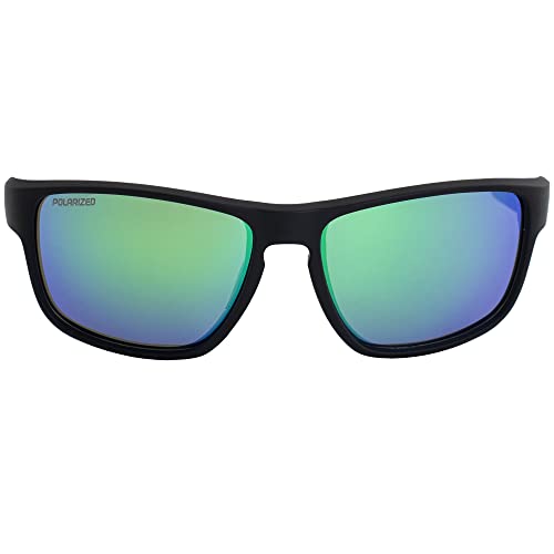 Epoch Eyewear Charlie Sport Motorcycle Sunglasses Black Frame Polarized Green Mirror2