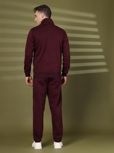 Image of CHKOKKO Track Suit For Man High Neck Winter Tracksuit Men Full Zip Jacket With Elastic Waist Lower And Soft Sports Activewear Set For Gym Running And Casual Use