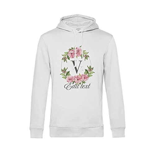 Sweat à capuche floral personnalisé avec prénoms style vintage élégant