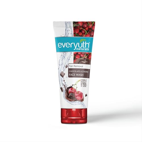 Image of Everyuth Naturals Tan Removal Choco Cherry Face Wash, 150g | Choco Cherry Extracts | Visible Results from 1st Use | Deep Cleansing Daily Face Wash for Clear & Radiant Skin