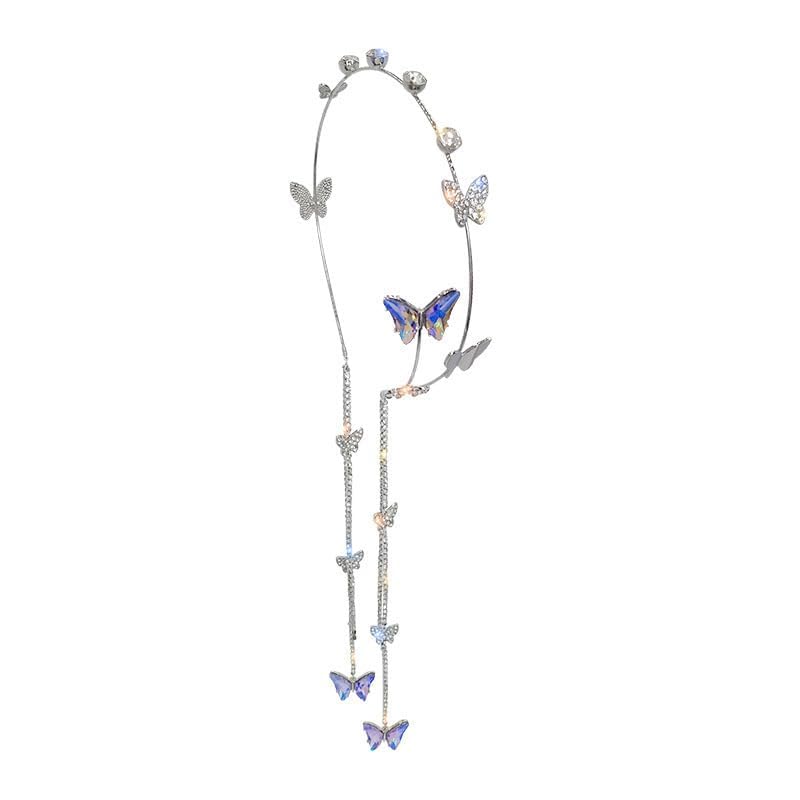 El Regalo Rhinestone Butterfly Tassel Hairband