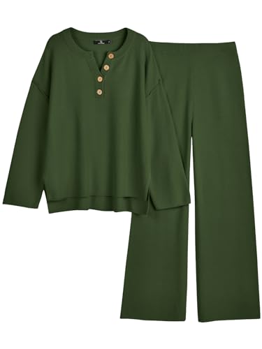 Image of LILLUSORY Women's 2 Piece Lounge Sets Oversized Slouchy Matching Cozy Knit Sets