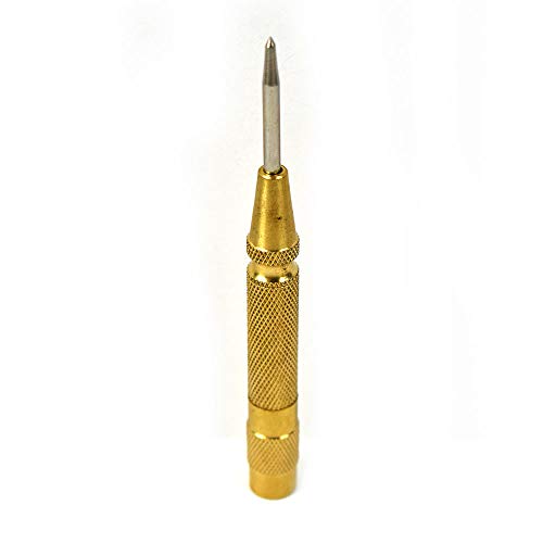 Big Horn 19864 Automatic Center Punch with 5 Inch Long Brass Handle