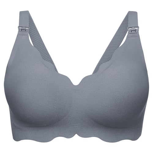 Image of Angelhood Nursing Bras for Breastfeeding Ultra Comfort Seamless Maternity Bra Wireless Pregnancy Bralette with Extra Extender