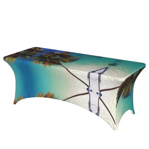 Nappe Beach Coconut housse table 1,8 m imprimée été