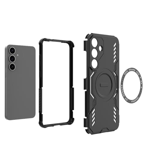 Image of Back Cover Case for Samsung Galaxy S25 FE 5G | 360 Protection Mobile Phone Case | Mag-Safe | Camera Protection | Samsung Galaxy S 25 FE Back Cover | Samsung Galaxy S25FE 5+G - Black TPU+PC