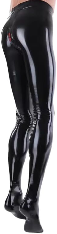 Latex Suit Rubber Handmade Cosplay Black Latex Trousers Men Rubber Leggings 3D Zip