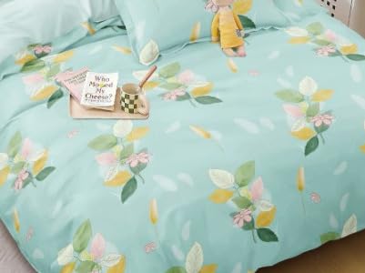 Image of TIB The Intellect Bazaar Flat Double Bedsheets with 2 King Size Pillow Covers | Double Bed Breathable | Wrinklefree | Ultrasoft | 90 x 100 Inches, 7X7.5 Feet | M-Green Leaves