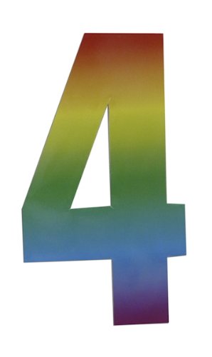 Rowan Self Adhesive Wheelie Bin Numbers 17cm - 4 - Rainbow Design