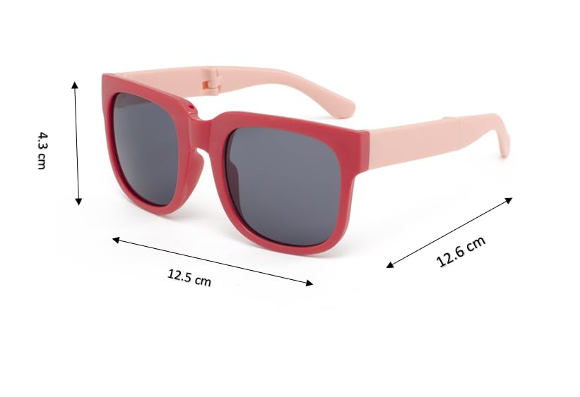 Image of DC DECORIO Foldable Kids Sunglass with Round Case and New Pocket Sunglass for Kids (Pack of 1)