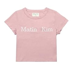 Amazon | [Matin Kim] マーティンキム Tシャツ LOGO CROP TOP