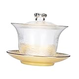 Semplice tazza da tè zuppiera: il design trasparente rende questa tazza da tè zuppiera più attraente e decorativa, tazza da tè in cristallo trasparente