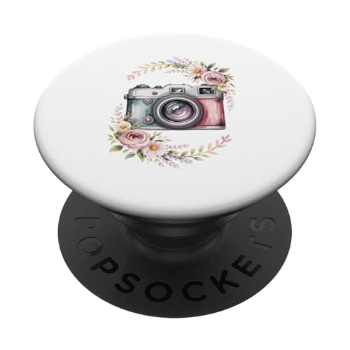 Floral Photo Camera Flower Photography Photographer PopSockets Adhesive PopGrip