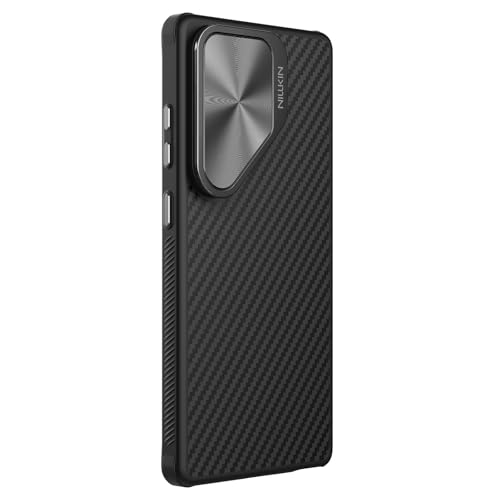 Image of Nillkin for Samsung Galaxy S25 Ultra Magnetic Case with Camera Cover, CamShield Carbon Fiber[ Compatible with Magsafe /Military Grade Drop Tested ]- 6.9'' Black