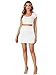 LYANER Women's Bodycon Mini Skirt High Waist Slim Fit Zipper Basic Short Pencil Skirt White Large
