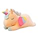 Jetta King Cuscino Peluche, Angel Unicorn Doll Rainbow Pony Peluche Giocattolo Giocattolo Dono Regalo (Color : Yellow, Size : 53cm)