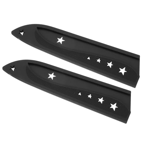 PATIKIL Coprilama in Plastica per Coltelli da Cucina da 7,5, 2 Pezzi Protezioni Universali per Lame Fodero per Coltelli da Cucina, Nero