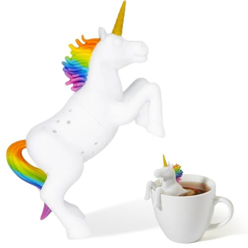 GXGM Infusore per Tisane Silicone Infusori da Tè in Silicone Riutilizzabili Cute Animal Infusore da Tè Infusore per Te e Tisane a Infuser Divertente Colino da Tè per Tazza, Unicorno, 1 pezzo
